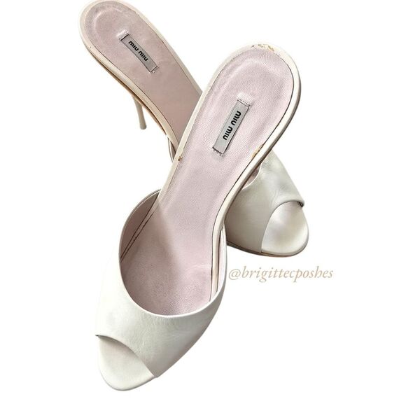 MIU MIU Patent Leather Peep Toe Heel - Picture 1 of 12